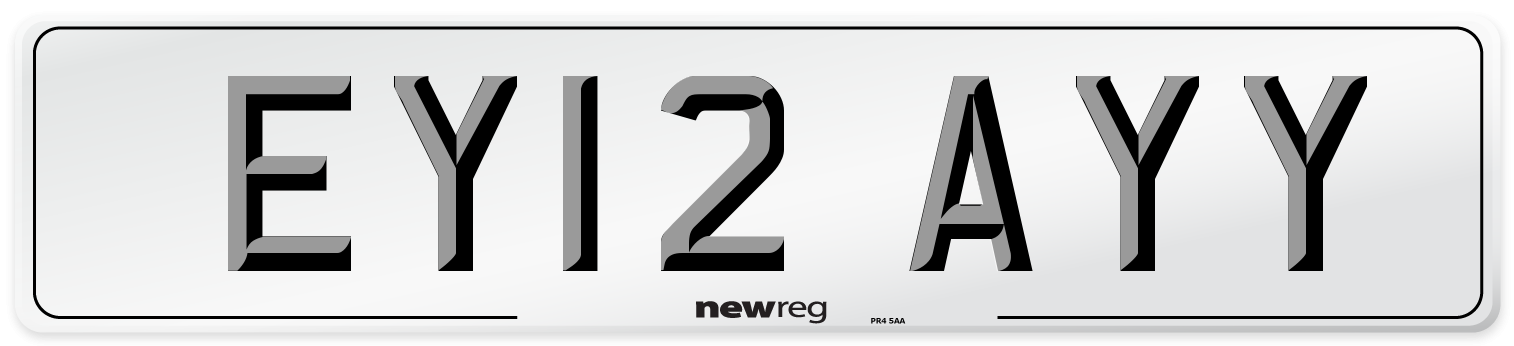 EY12 AYY Number Plate from New Reg